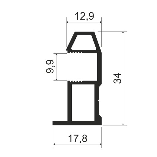 MS161 Профиль вертикальный 5,4м, Белый глянец (А16) MODUS