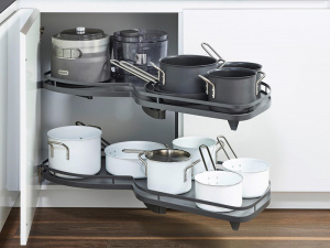 Леманс 450 мм КОМПЛЕКТ 2 полки, 2 доводчика, правый, Арена СТИЛЬ, цвет АНТРАЦИТ (2605749846)