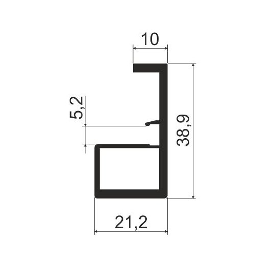 MF31 Профиль интегрированный 2,85м, Латунь (A21) MODUS