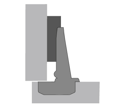 1078660 Петля SlideOn 2333 ТН42 К0 для накладных дверей, изгиб 0 открывание 95°