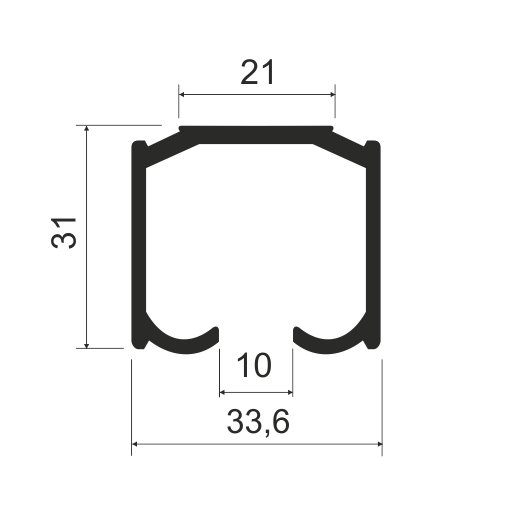 MS182 Направляющая для подвесной системы AIR 2,9м, Серебро матовое (А00) MODUS