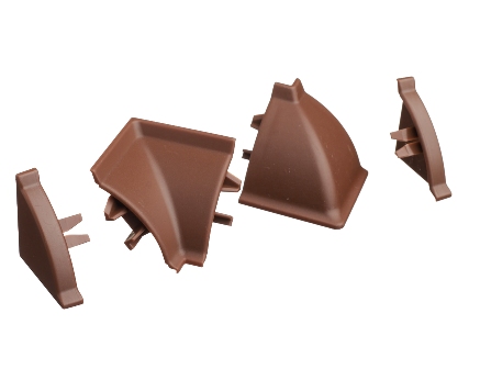 Комплект фасон. част. к плинтусу Перфетто лайн SB 135 96116 Коричневый REHAU