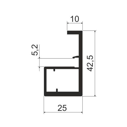MF21 Профиль интегрированный 2,85м, Титан (А18) MODUS