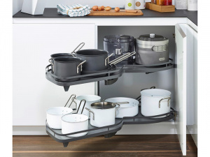 Леманс 450 мм КОМПЛЕКТ 2 полки, 2 доводчика, левый, Арена СТИЛЬ, цвет АНТРАЦИТ (2605759846)