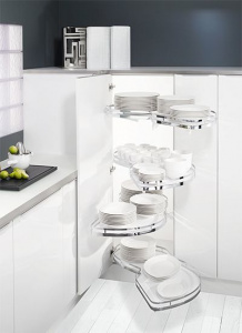 Леманс 450 мм КОМПЛЕКТ 4 полки, 4 доводчика, левый, Арена КЛАССИК, цвет ТИТАН, (0479610102)