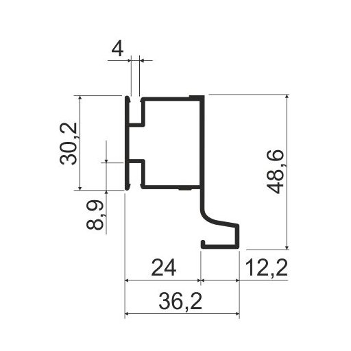 KB82 Профиль вертикальный L-образный 6м, Латунь (А21) MODUS