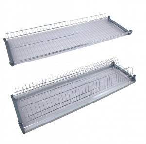 Сушка д/посуды SU03/900мм 2-хуровневая, с 2-мя поддонами (хром полированный/серый) Boyard