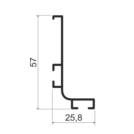 KB92 Профиль горизонтальный L-образный для нижних баз 4м, Белый матовый (А11) MODUS