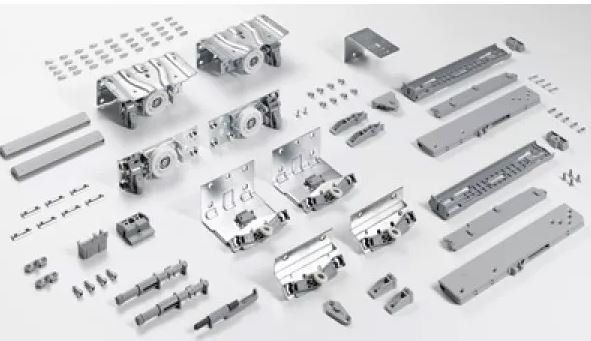 9275796 Комплект фурнитуры TopLine XL, 2 двери, STB19/17мм. толщина двери 18-30мм, 60 кг.