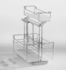 Контейнер "Портеро" д/хозпринадлежностей. с тремя емкостями,276x468x510мм,  цвет ХРОМ (0051530005)