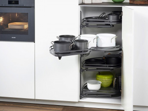 Леманс 450 мм КОМПЛЕКТ 4 полки, 4 доводчика, левый, Арена СТИЛЬ, цвет АНТРАЦИТ (2605819846)