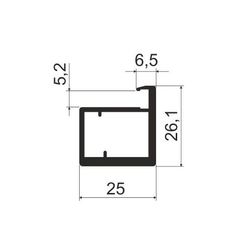 MF20 Профиль рамочный узкий основной 2,75м, Черный NEW (А26) MODUS