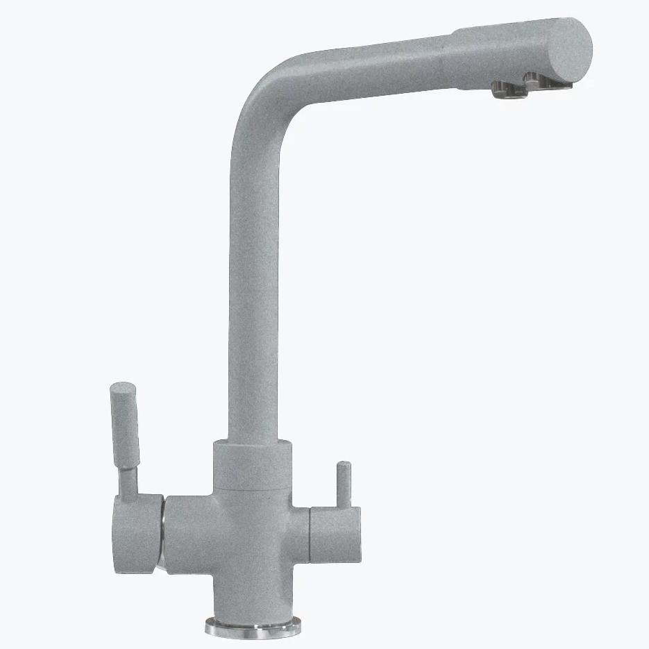 Смеситель кухонный Высокий Дуо (Платина) арт. 964006