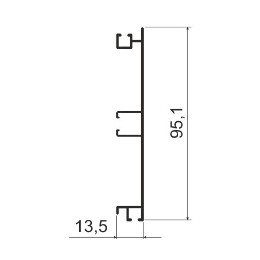 KB100 Цоколь алюминиевый H=100, 4м (уплотнитель в комплекте), Латунь (А21) MODUS