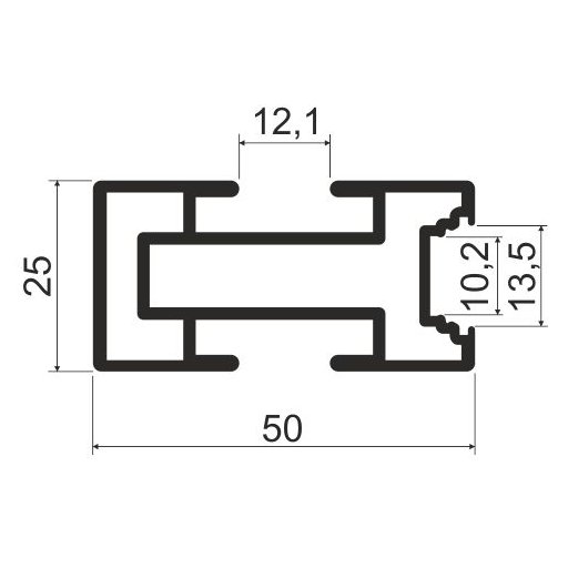 PA02 Профиль опорный 5.5 м, Серебро (А00) MODUS