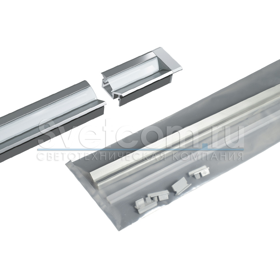 КСС алюм.профиль 2010W врезн.+диффузор+ 4 загл., L=2м, Серебр. 19.143.40.110 (GLS)
