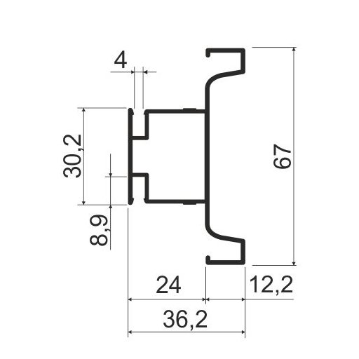 KB81 Профиль вертикальный C-образный 6м, Латунь (А21) MODUS