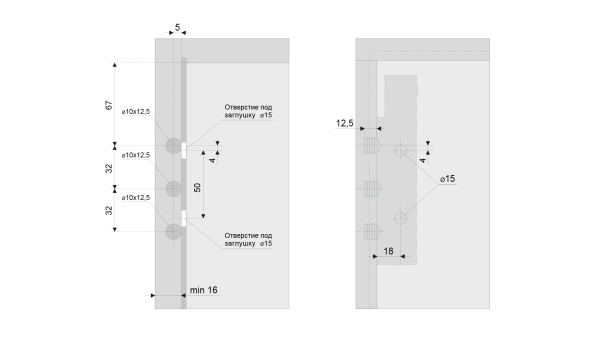 CH11 (Навес скрытого монтажа (компл.) с заглушками) (Boyard)