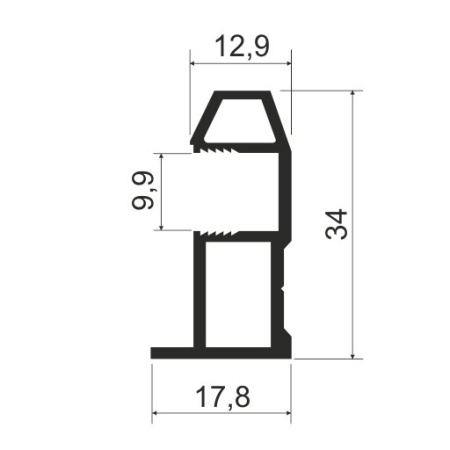 MS161 Профиль вертикальный 5,4м, Графит матовый (A19) MODUS