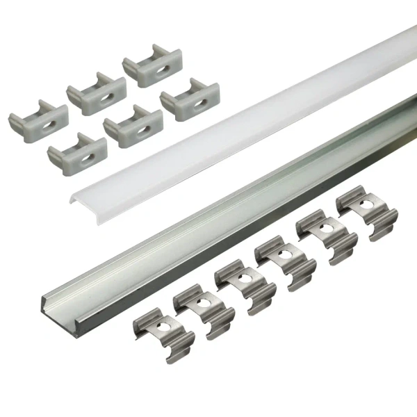 КСС алюм.профиль 1506W / 1707W накладн.+диффузор+6 клипс+ 6 загл., L=3м, Серебр. 17.800.00.469 (GLS)