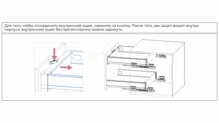 Держатель внутреннего ящика СТАРТ для любых боковин КЛИК SBH100/GR