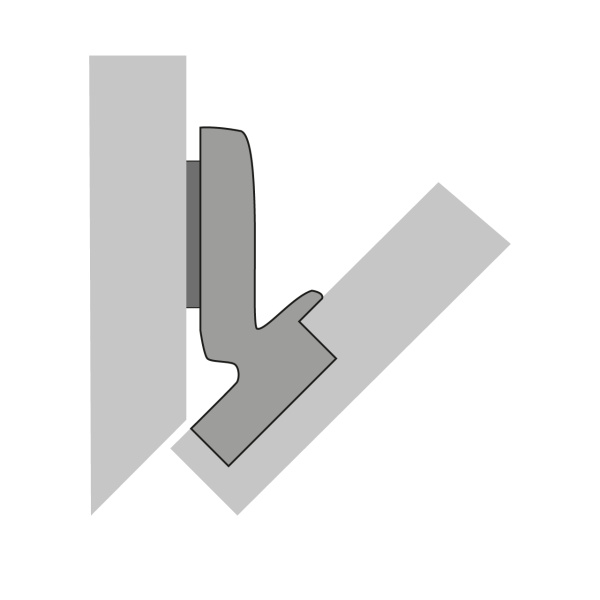 77643 Петля Intermat 9944, угол корпуса W-45, угол 125гр, чашка TH42 D35, накладная, B10