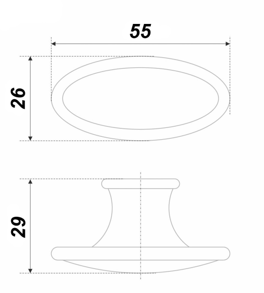 Мебельная ручка CANDY RC109CP.4/W (CP - Хром полированный)