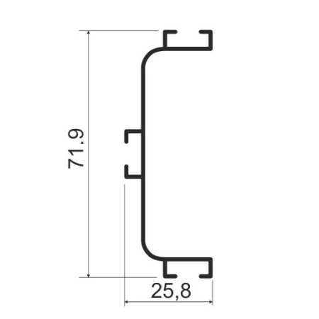 KB91 Профиль горизонтальный C-образный для нижних баз 4м, Белый матовый (А11) MODUS