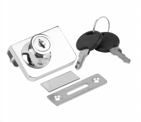 Замок мебельный Z258CP.2/18 (хром полированный), д/стеклянных дверей (Boyard)
