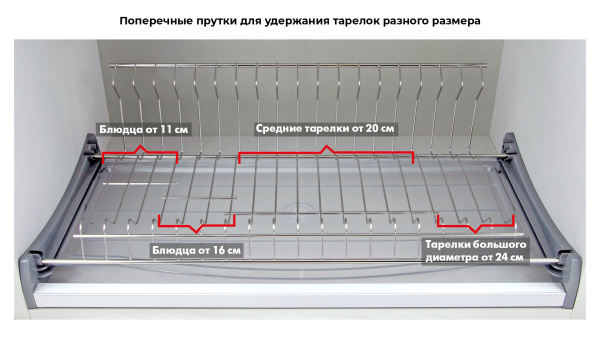 Сушка д/посуды GLORIA SU16/800мм , с 2-мя поддонами (нержавеющая сталь)  Boyard