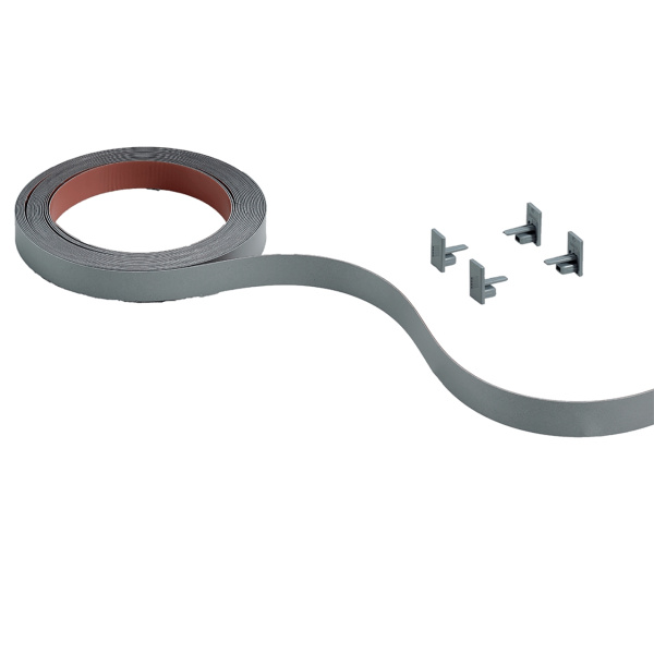 9209277 Декоративный профиль гибкий, L2500, H18, под приклеивание, серебристый