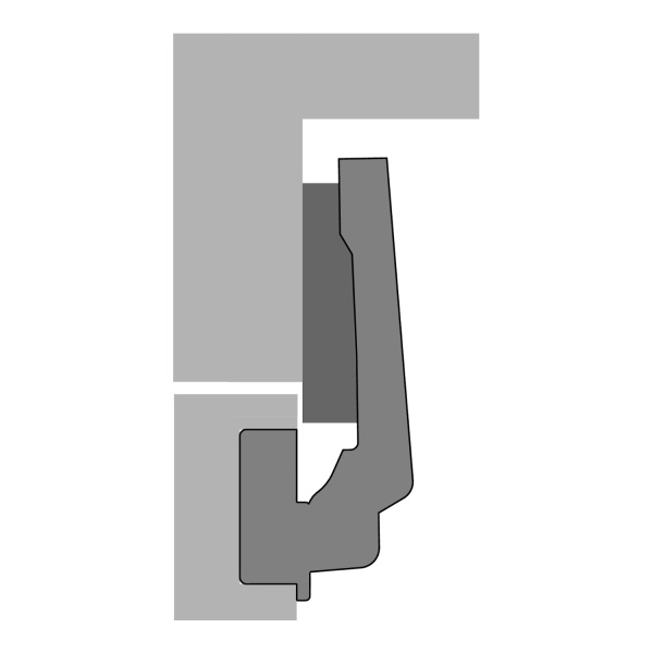 77708/9043480 Петля Intermat 9936, угол корпуса W90, угол 95гр, чашка TH42 D35, вкладная, B5