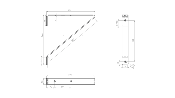 Полкодержатель DELTA P303BL.4 (BL - Чёрный матовый)