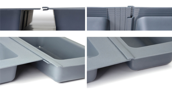 PC13/GRPH/157x480 - Поддон д/столовых приборов (графит), Boyard