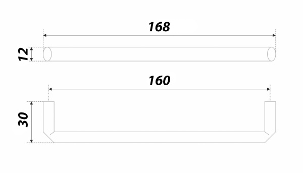 Мебельная ручка ARCTICA RS296BL.4/160 (BL - Чёрный матовый)