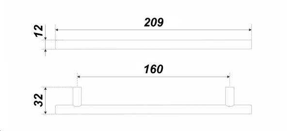 Мебельная ручка AGENT RR007SST.5/160 (SST - Нержавеющая сталь)
