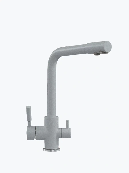 Смеситель кухонный Высокий Дуо (№314 Светло-серый) арт. 964556 Polygran