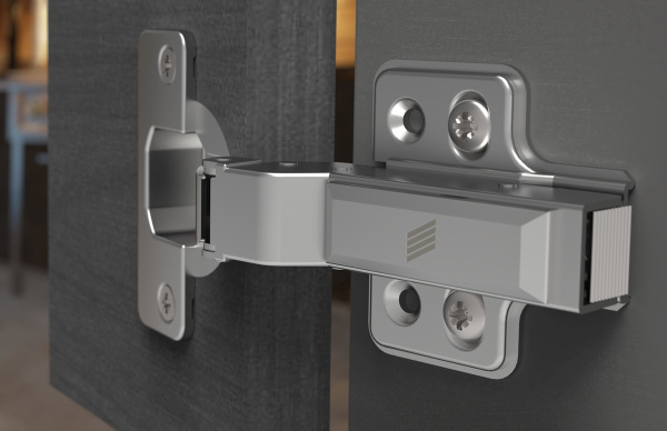 9289590 Петля Veosys, угол 105°, чашка TH42, D35, накладная навеска (В 11,5), нержавеющая сталь