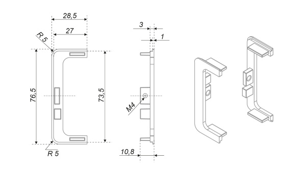 Заглушки GOLA BALANCE RZ050.01GR (GR - Серый)