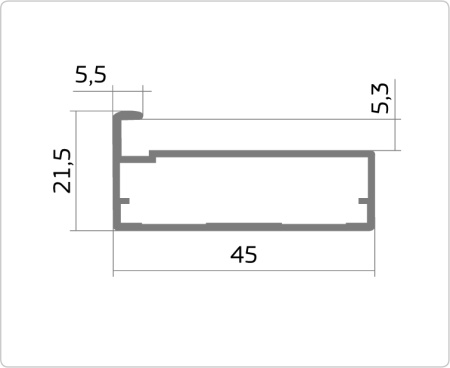Профиль рамочный широкий F1-10 (серебро матовое) L=6.0 м Росла
