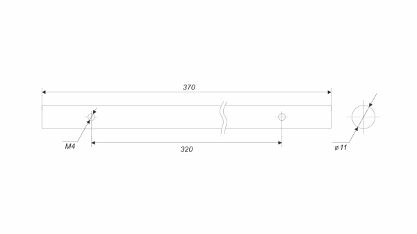 Пруток LINE PR003BL.1/320 (BL - Матовый чёрный)