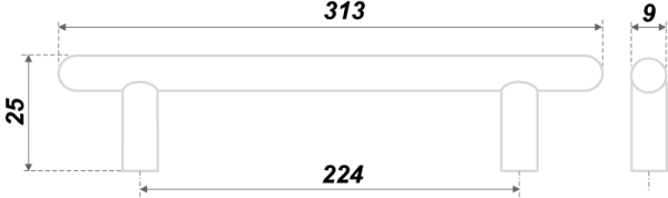 Мебельная ручка RR001SN.4/224 (SN - Сатиновый никель)