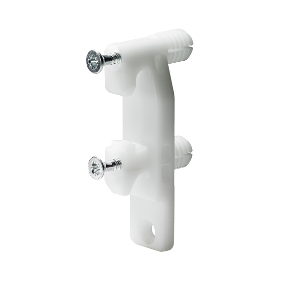 1061450 Соед-ль перед.панели ящика InnoTech/ATIRA с разд. дюбелем, белый пластик(Хеттих)