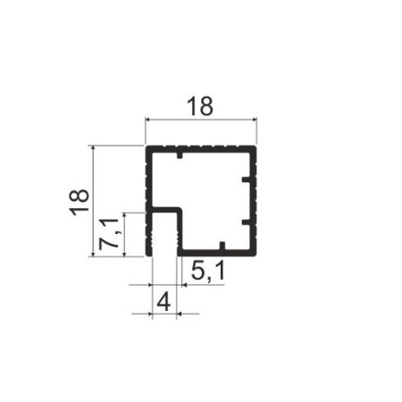 CZ1 Профиль-царга задний для нижних баз, L=4м, Серебро (А00) MODUS