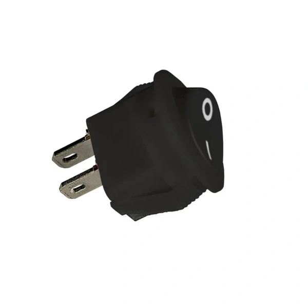 Минивыключатель круглый D16,5мм, перекидной врезной меб., 250В, 3А, Черный (GLS)