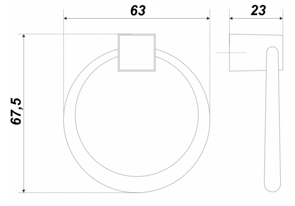 Мебельная ручка OREOL RC046BL.4 (BL - Чёрный матовый)