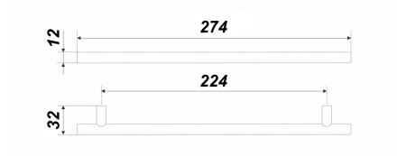 Мебельная ручка AGENT RR007SST.5/224 (SST - Нержавеющая сталь)
