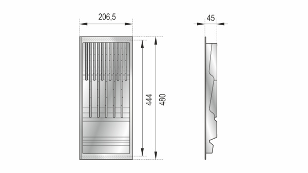 Блок для ножей BLӦKI PC15/GRPH/206x480 Boyard