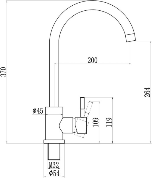 Смеситель Savol S-SUS3002 для кухонной мойки (Сатин)