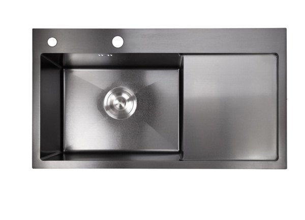 Мойка AMOLLET L-левая (780*480*220 мм.) толщина 3 мм. дно 1.2 мм. (Графит)